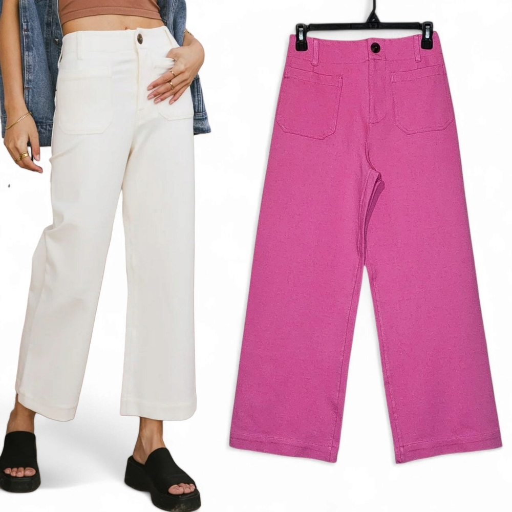 NWT Bohme Sadie High Rise Wide Leg Pants - Barbie Pink